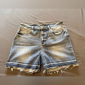 Judy Blue Frayed Hem Jean Shorts